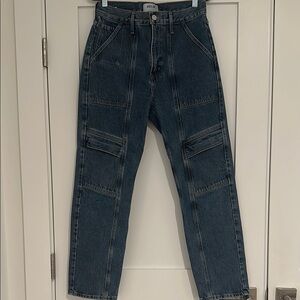 Agolde Dark Wash Cooper Cargo Jeans